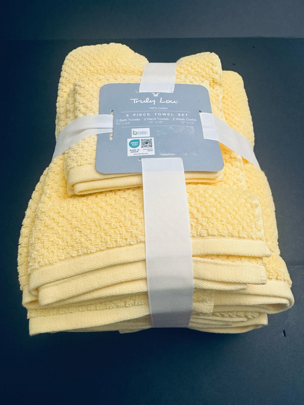 6pc TRULY LOU 100% Cotton Bath Towel Set - Daffodil20 - Picture 2 of 4
